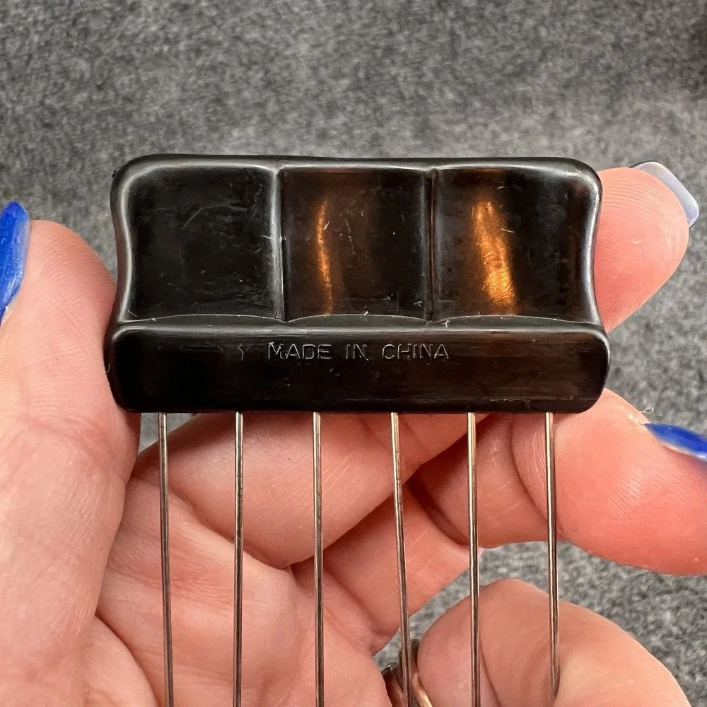Lot Of 2 Hair Styla Hair Pick Comb Tease Lift Metal Purse Black & White 3.5